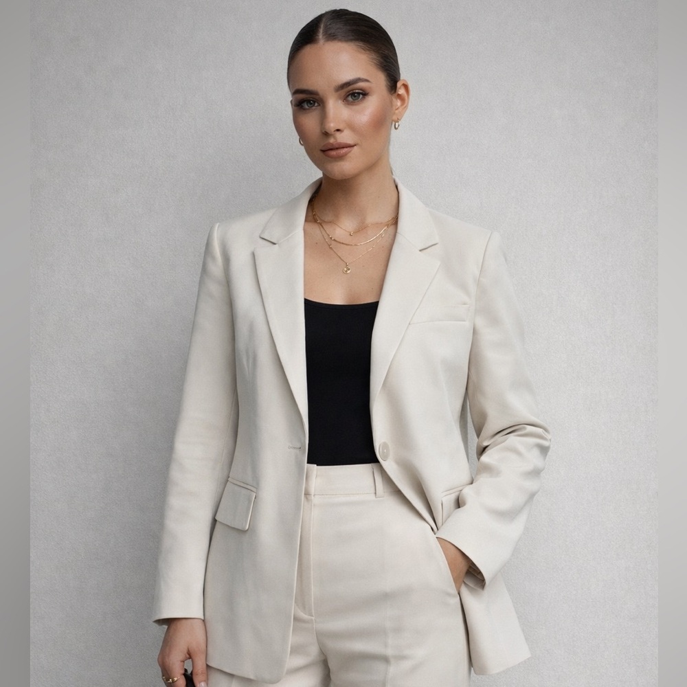 Commense | Ivory Single Button Front Blazer Jacke… - image 1